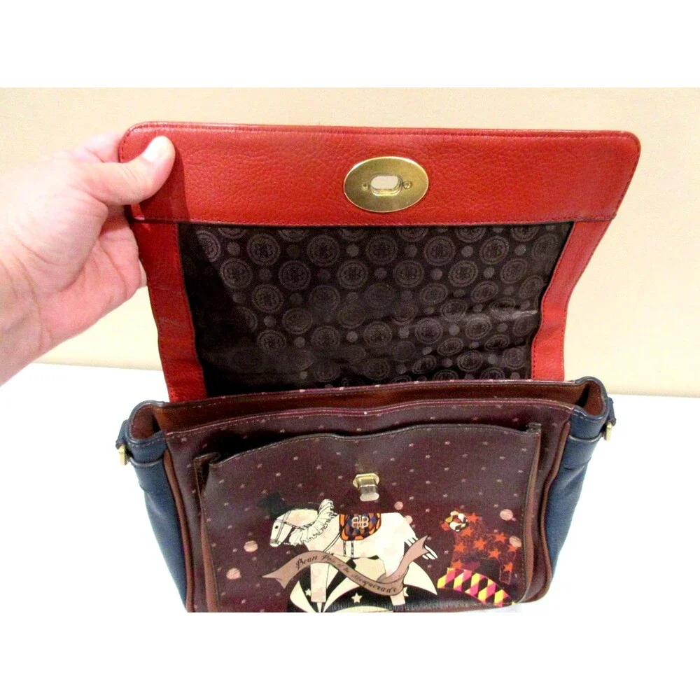 Geninue Bean Poll of the Masquerade Handbag Leather Multicolor Satchel